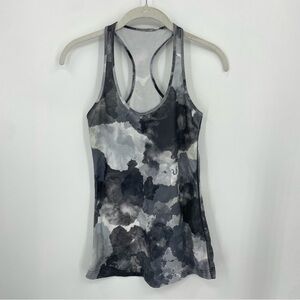 Lululemon Cool Racerback Tank Top White gray Coal Tinted Canvas Super Sz 4